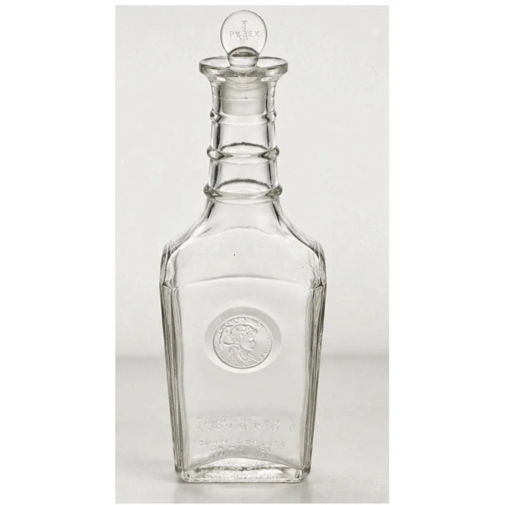 Vintage Johnnie Walker Glass Whiskey Decanter Bottle‎ w/ Pyrex Stopper 11